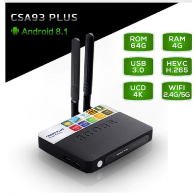 CSA93 Plus - мощный TV Box с памятью 4/64 Gb и Android 8.1.