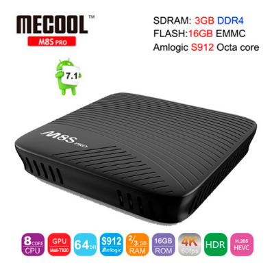 Mecool M8S Pro - тв приставка на Android 7.1, 4K, 8-ми ядерный процессор, 3 Гб DDR4 + 16 Гб, Dual-Band Wi-Fi, DLNA, Airplay, Miracast Mecool M8S Pro - тв приставка на Android 7.1, 4K, 8-ми ядерный процессор, 3 Гб DDR4 + 16 Гб, Dual-Band Wi-Fi, DLNA, Airplay, Miracast