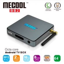 Mecool BB2 Pro - Android TV Box Amlogic S912 64 бит Octa Ядро 4 К,  память 3/16 Гб,  2.4 Г/5 Г Wi-Fi Bluetooth 4.0