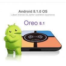 R-ТВ BOX S10 плюс - тв приставка на Android 8.1 с памятью 4/32 ГБ, с функцией беспроводной подзарядки для смартфона
